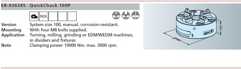 ER-036345 erowa快速卡盤100p